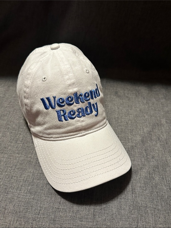 Mighty Fine Accessories - Mighty Fine White Cotton hat with Blue Logo Stitching